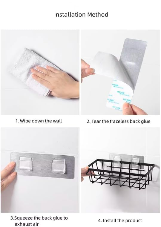 Smart Saver Shower Caddy with Hand Towel Bar, No Drill Wall Mount Adhesive Shower Shelves for Inside Shower,Black Rustproof Premium Shower Organizer for Bathroom,Kitchen wall 2