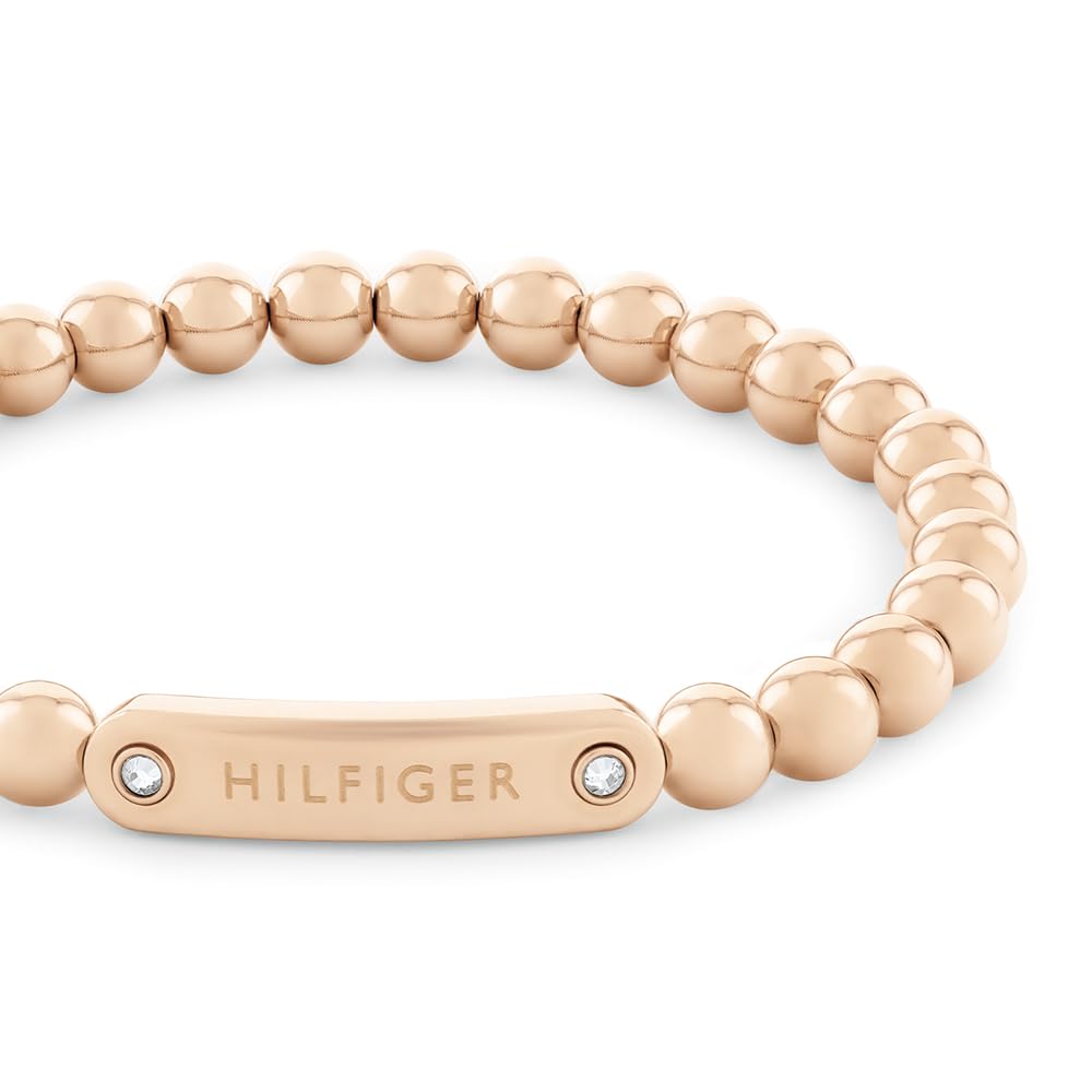 Tommy Hilfiger Jewelry Braccialetto di perline da donna Collezione in Acciaio Inossidabile, Color oro giallo o oro rosso