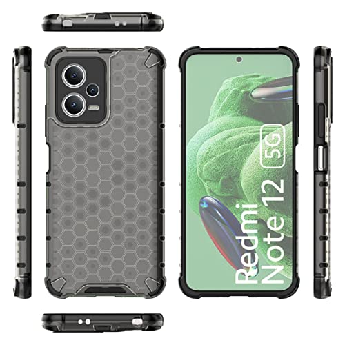 Image of Glasgow Back Case Cover Designed for [ Poco X5 5G ] (Stylish Look | Shock Proof) - Black