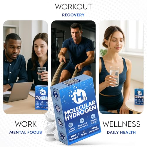 60 Count, Hydrogen Water Tablets with Molecular H2-8 PPM Hydrogen Tablets for Drinking Water - Rich in Antioxidants, Supports Cellular Health, Recovery & Cognitive Function, Lab Tested, Unflavored - Image 8