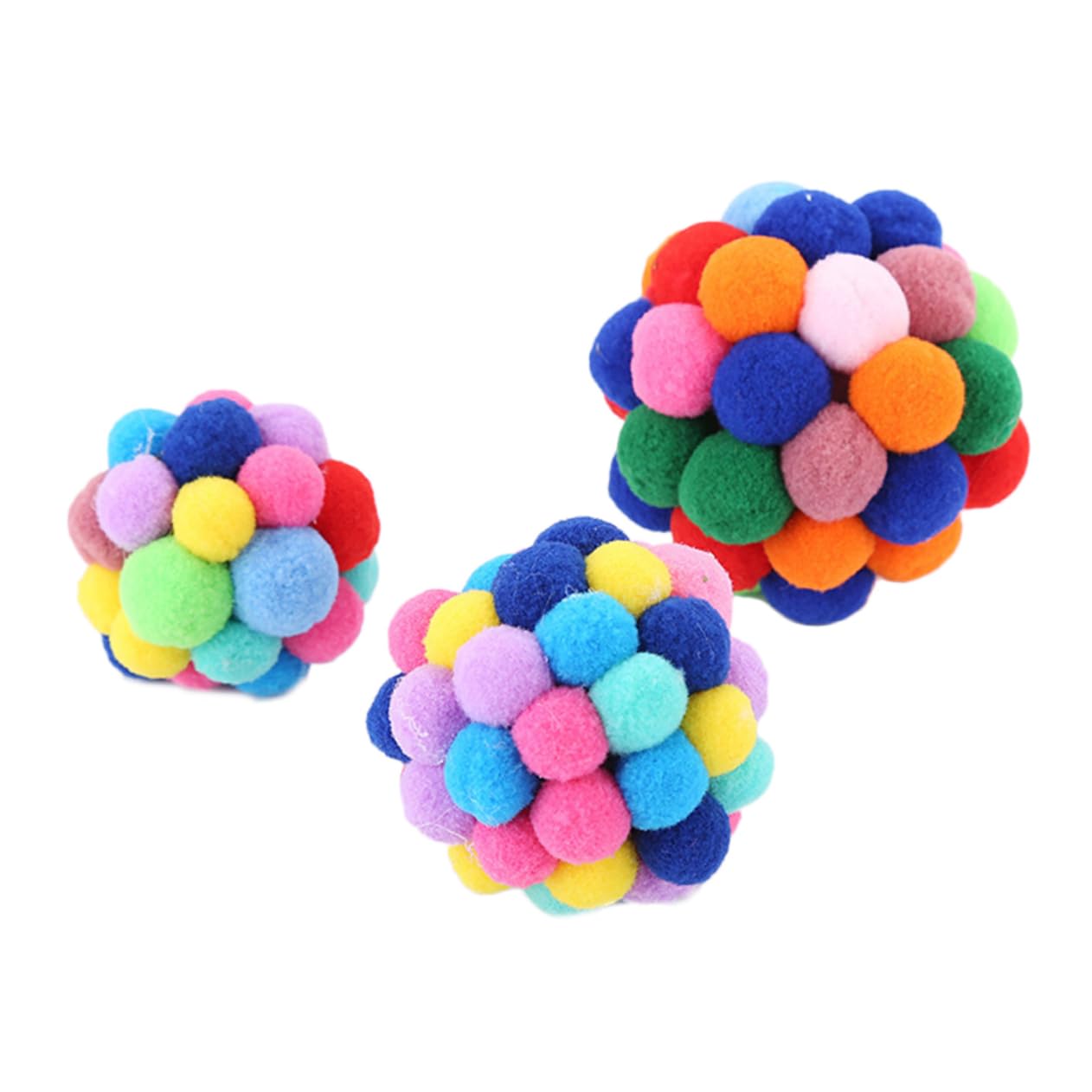 VICASKY Bouncy Bell Balls for Cats Colorful Rattle Balls for Interactive Play S Random Color for Shake Rattle and Fun for Kitten Training and Entertainment