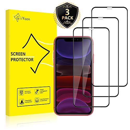 GiiYoon-3 Piezas Protector de Pantalla para iPhone 11/iPhone XR Cristal Templado,[Sin Burbujas] [Cobertura Completa] [9H Dureza] Vidrio Templado HD Protector Pantalla para iPhone (6.1")