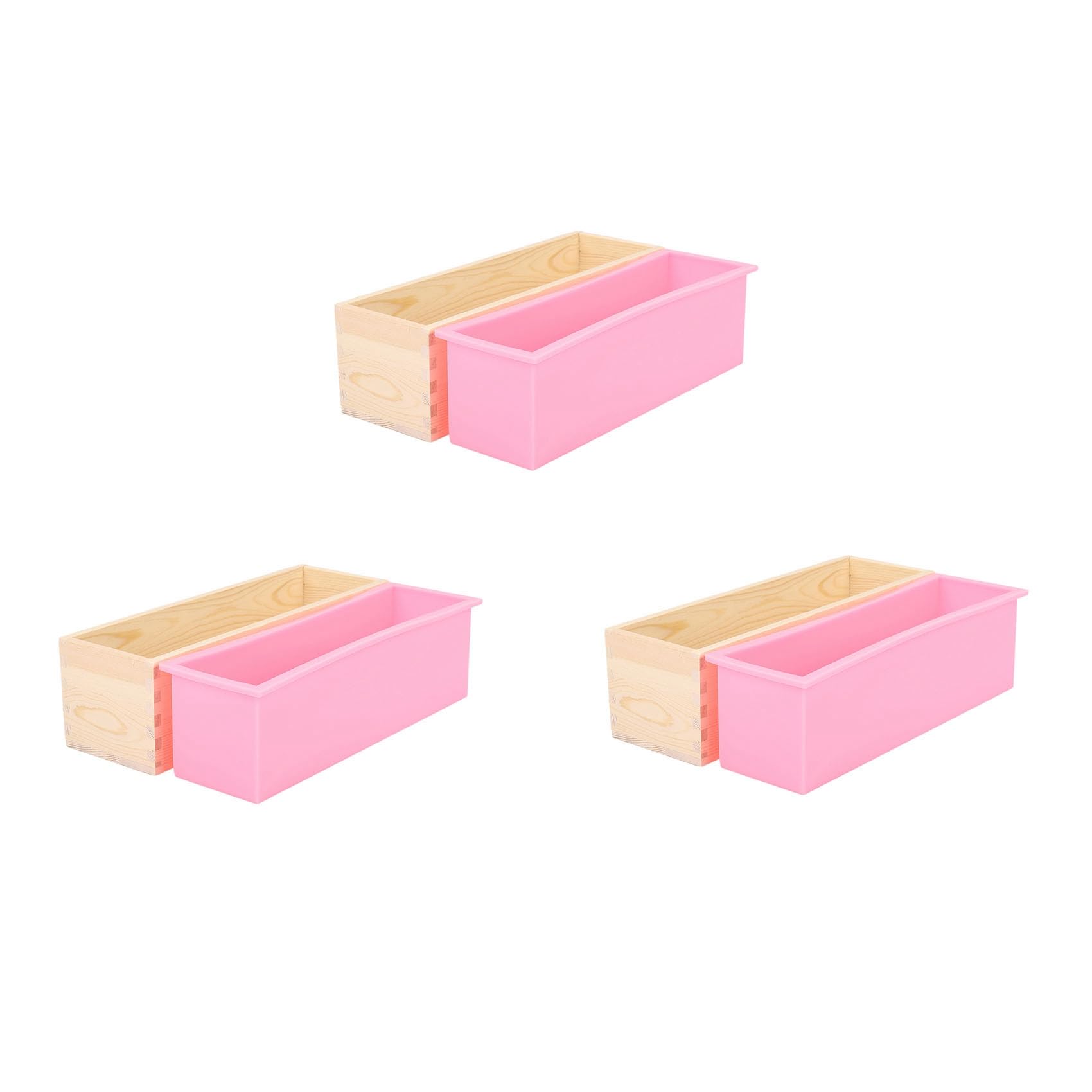 Moule à savon silicone 1200g boîte bois pour pain rectangulaire