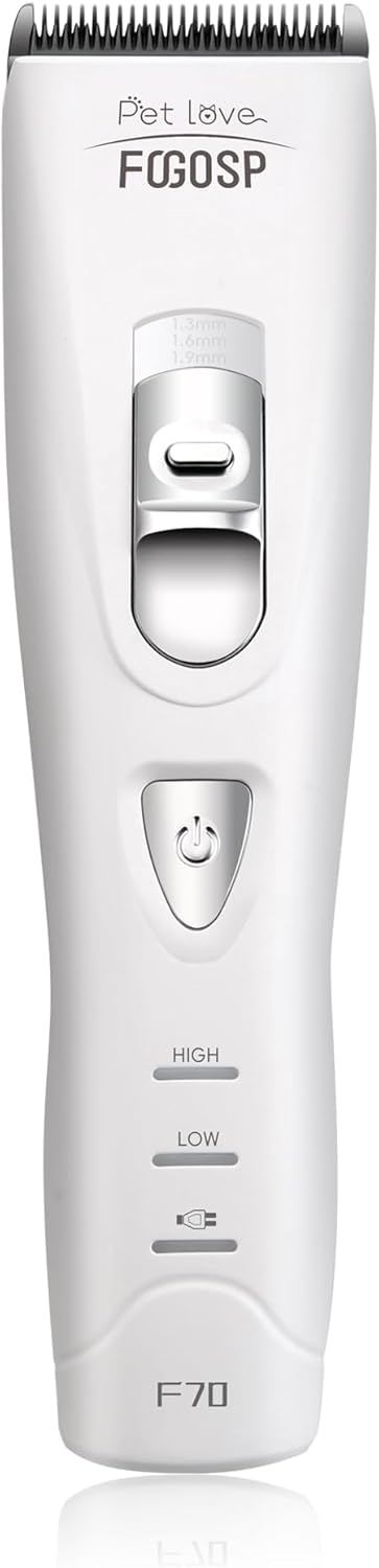 Quiet Dog Hair Clippers for Matted & Long Hair 5300RPM Cordless Pet Clipper Kit for Dogs, Cats, Rabbits Rechargeable 7Hours Working Time(Black)