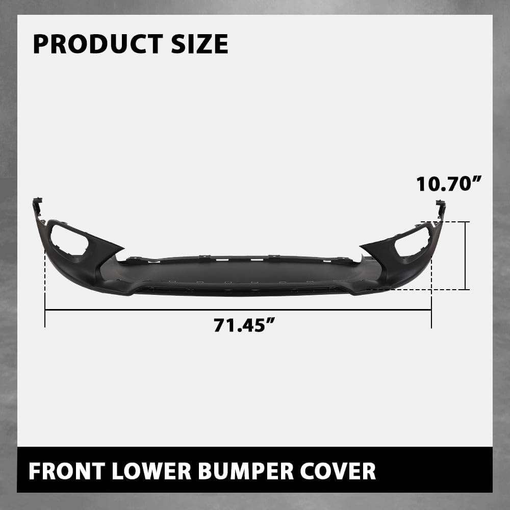 G-PLUS Front Lower Bumper Cover Compatible with Jeep Cherokee Latitude Plus 2018, Fit Jeep Cherokee (submodel: Latitude, Limited, North, Sport) 2014-2018 68203213AB, 68203213AA, CH1015119