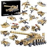 WINGIFT 544 Piece WW2 Army Tanks Toy Building Sets, Create a German Dora Heavy Cannon Model/16 In1 Small Military Vehicles, Great Military Toys Gift for Boys, Kids, and Teens Age 6+