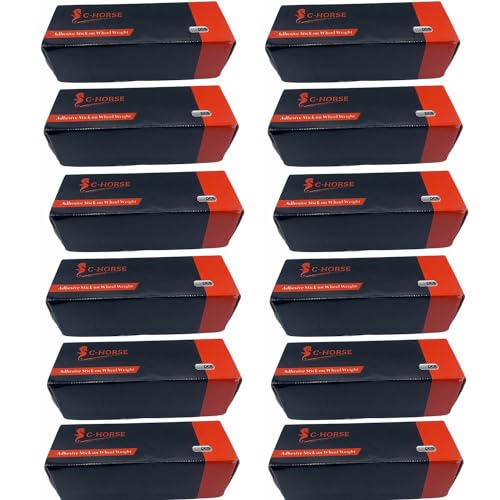 C-HORSE Stick On Wheel Weights - 0.25-Ounce, Grey Colored Coating, Blue Adhesive Tape - Professional Quality Tire Balancer Stickers - Durable Car, Vehicle, Automobile Accessories & Parts - Pack 4320