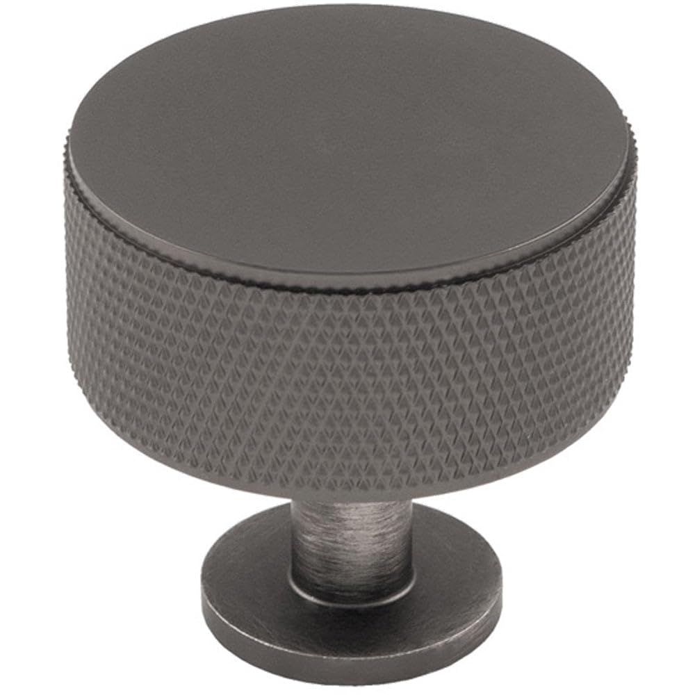 Loops Knurled Radio Cupboard Door Knob35mm Diameter Anthracite Grey Cabinet Handle from B&Q