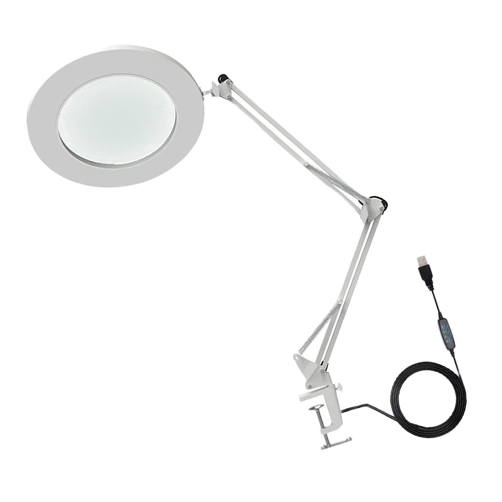 AMONIDA Lupa LED 10X con Brazo Flexible de Brillo Ajustable para Tareas Detalladas en el Banco de Trabajo, 1 Unidad (White)