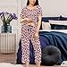 Peystean Women's Softy 2 Pcs Pajamas Set,Pink Leopard Fashion Pattern Ladies Home Loungewear Set Short Sleeve Blouses Tops and Drawstring Capri Pants Daily Pjs Adult Cloth XXL