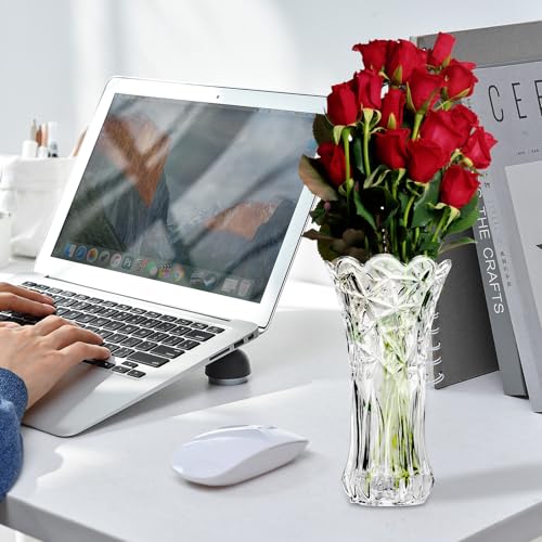 Vase en cristal transparent design diamant pour sublimer vos fleurs séchées - 8