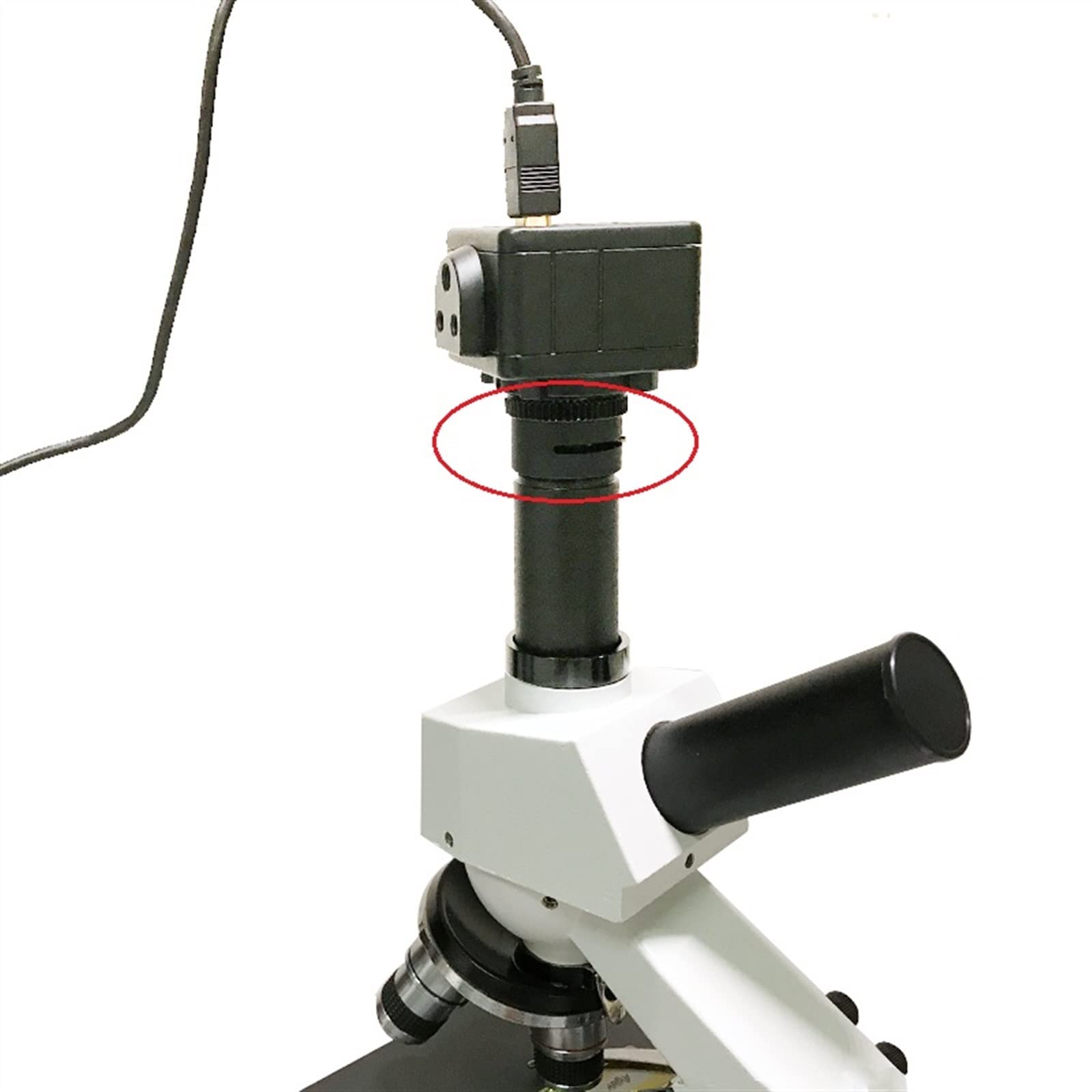 Adapter C-mount Przysłona irysowa Kondensator apertury Wewnętrzna zewnętrzna mocowanie C Wzmacniający Zoom Instrument optyczny Mikroskop fotografia