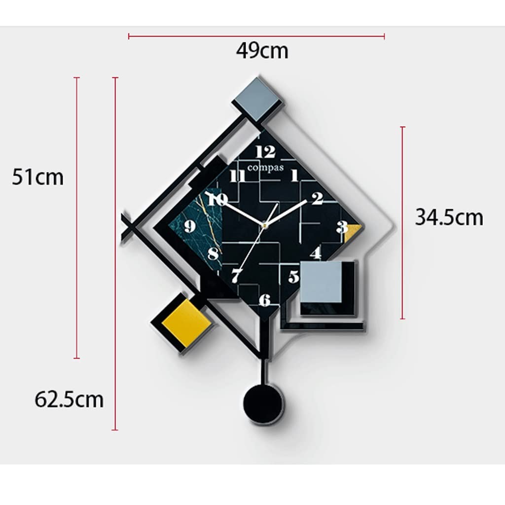 Wyciszenie zegara ściennego akrylowe wahadło elektroniczne duży zegar ścienny salon wyposażenie domu (gł. 62,5 cm)