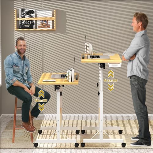 Table de lit pliante avec roulette réglable en hauteur chêne 80x40cm - 7
