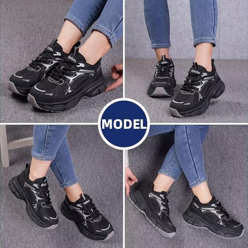 Image of Ruivina Steel Toe Shoes for Women Safety Shoes Wide fit Indestructible Work Sneakers Men Lightweight Slip on Resistant Breathable Puncture Proof Composite Toe Shoe Black White