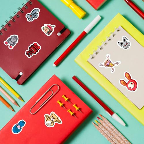Image of Funny Monster Sticker Pack of 50 - Waterproof Vinyl Cartoon Character Stickers for Laptop, Water Bottle, Notebook, Journal, Phone Case, Luggage & DIY Decoration | Cute & Quirky Creature