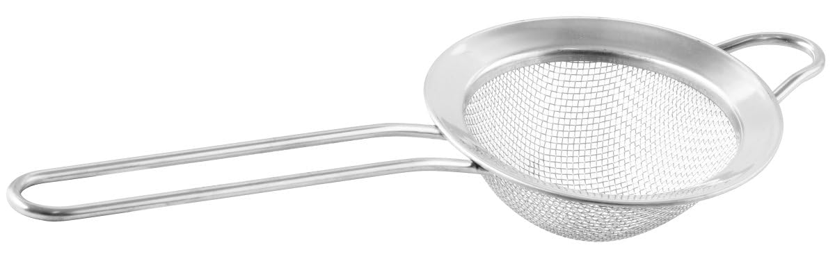 Fackelmann Sieve 7.5cm Diameter, Strainer, Small, Fine Mesh, Stainless Steel, 7.5x19.5x3.2cm, Silver