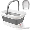 DEANIC Foot Spa, Foot Bath with Massager, Collapsible Pedicure Bowl with Carry Handle, Footspa for Women and Men, Foot Soak Bowl Grey