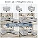 Dowiean Sectional Sleeper Sofa, 8 Seaters Modular Sleeper Sofa Couch, Comfy Sectionals Couches Bed, Convertible Sofas with Ottomans, Modular Sectional Couches for Living Room, Light Grey