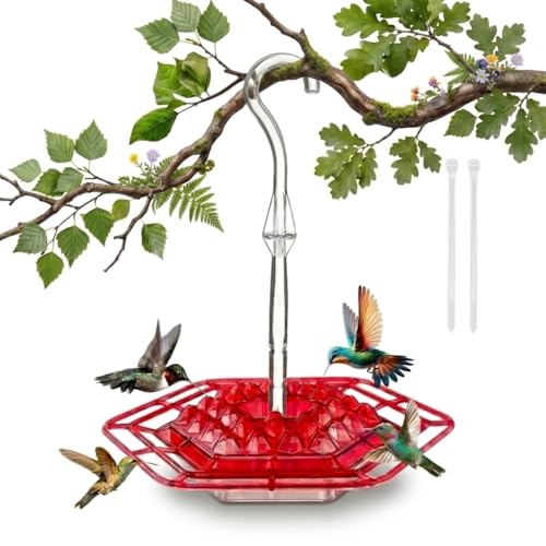 Sherem Hummingbird Feeders for Outdoors Hanging 2026 New Shirem Hummingbirds Feeder with Ant Moat Easy to Clean Bird Feeder for Gardens Leak-Proof Design Outdoor Decor Ant and Bee Proof