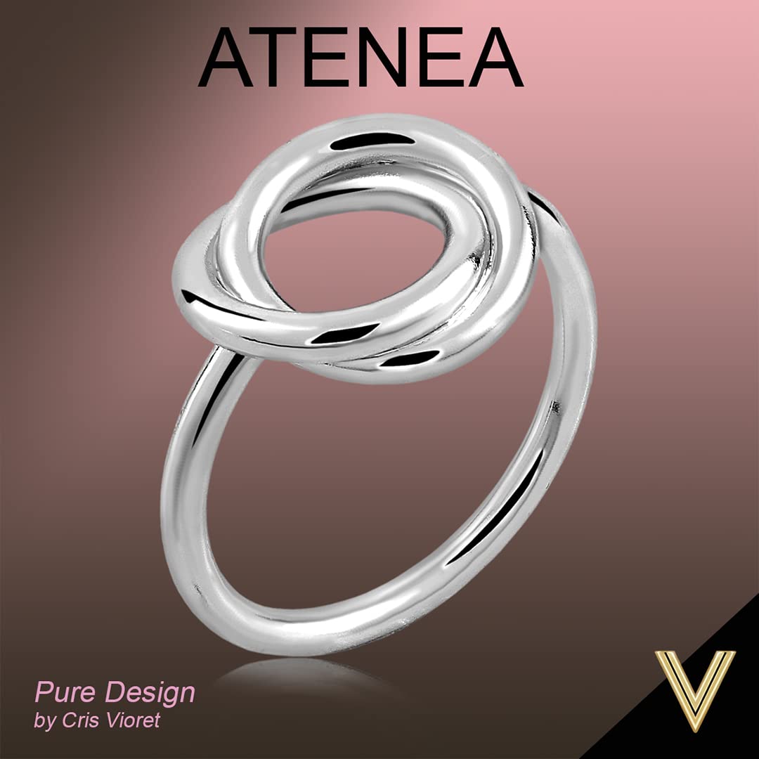 Anillos de Aros Entrelazados Grandes Para Mujer de Plata de 1ª Ley 925