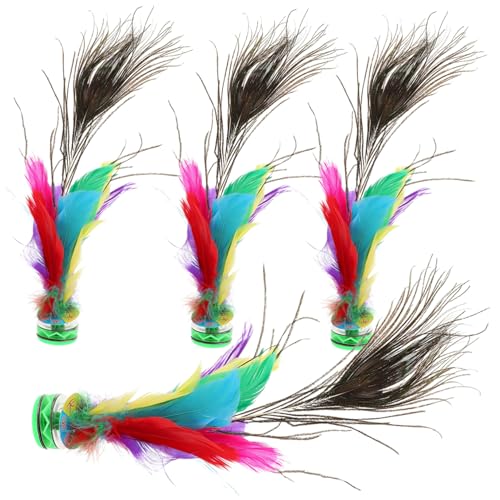 Toyvian 4 Piezas Juguete Tradicional Shuttlecock para Volante de Ocio para Ejercicio y Coordinación Resistente para Aire Interior