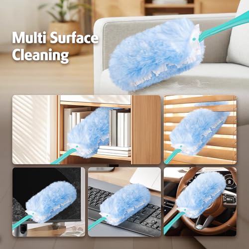 Image of Duster Refill for Swiffer Duster, 30 Count Heavy Duty 2 Side 360 Duster Refills with 1 Handle, 4X Microfibers, Disposable Multi Surface Dusters for Cleaning