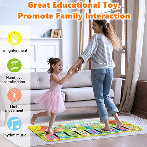 Lobyoh Musikmatte mit 8 Tieren, Baby Geschenk Kinderspielzeug, Klaviermatte Tanzmatte Keyboardmatte, Mitgebsel… – Bild 6