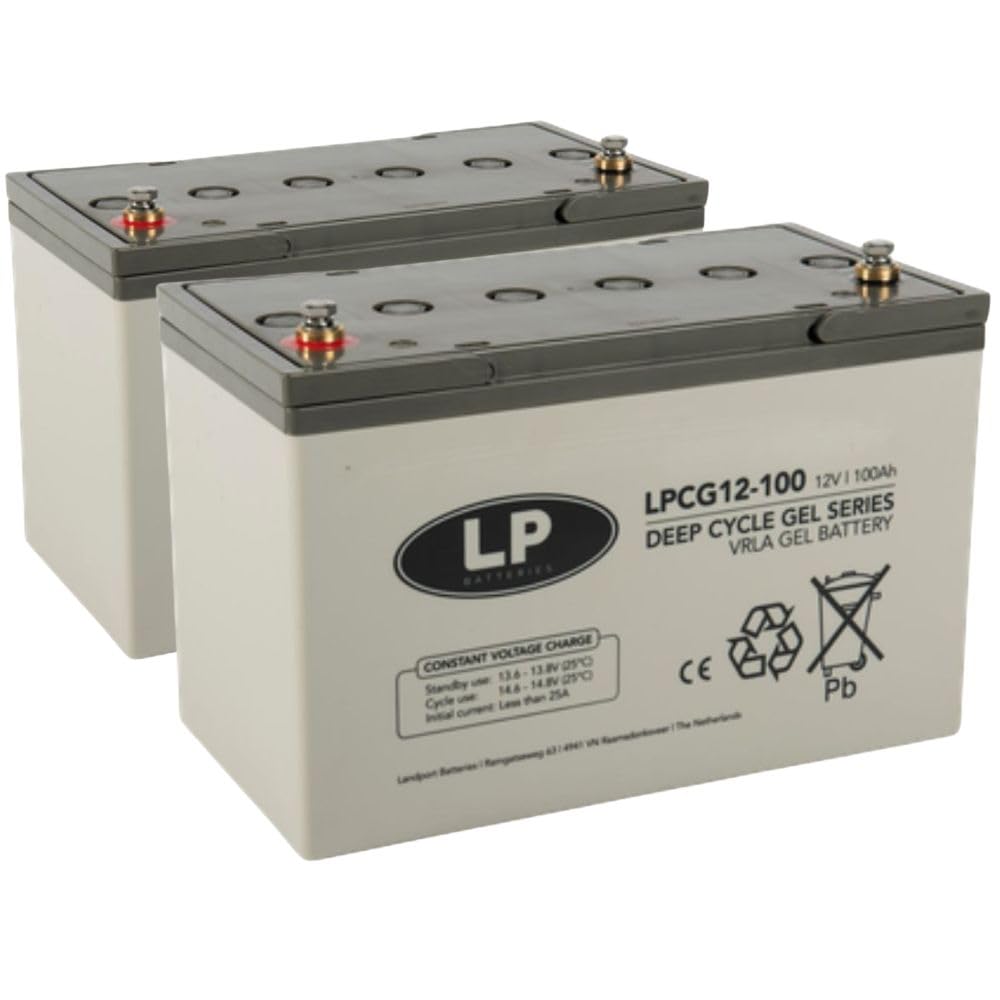 Batería de gel de plomo, 2 unidades, 12 V, 100 Ah, compatible con silla de ruedas, E-Mobil Seniorenmobil etc.