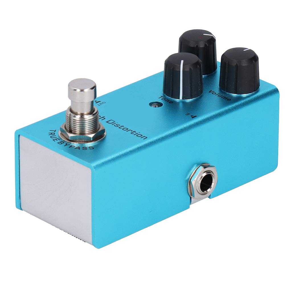 Alomejor E-Gitarren-Effektpedal, Crunch Distortion mit True Bypass, Einstellbarer Tonlautstärke für Klassischen Rock-Sound