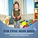 Constructive Playthings Multi-Colored Frog Bean Bags for Tossing, Juggling, Classroom, Weighted Bean Bags for Kids (Set of 6)