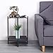 FIVEGIVEN Sofa Side Table End Table with Storage Small Coffee Table Square Black Marble Top Metal Frame for Bedroom Living Room