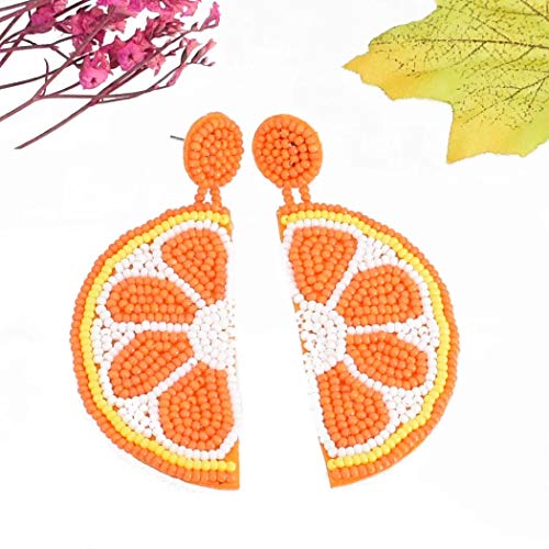 idealway Statement Dangle Fruit Earrings - Fashion Cute Pineapple Orange Watermelon Cherry Beaded Fruit Earrings for Women Jewelry3