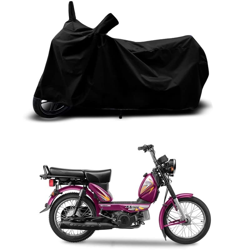 Image of 100% Scratchproof /UV-Rays /Heat Protection /Birds Dropping /Water Resistant /Dust Proof /Waterproof /Bike Scooty Two Wheeler Body Cover Compatible for XL100 Heavy Duty i Touch All Varient[Black]
