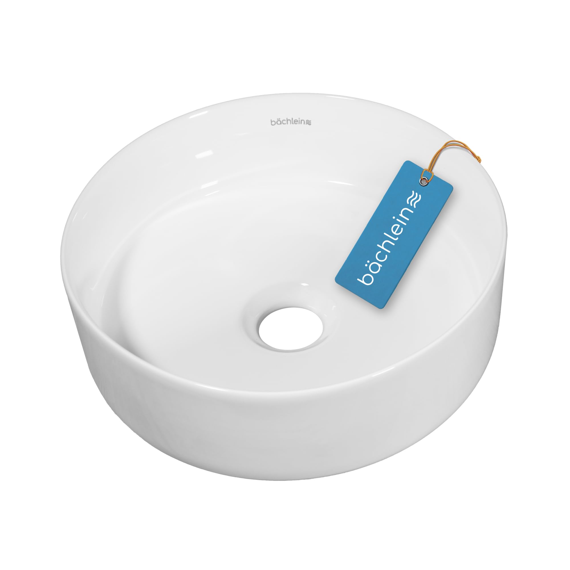 Bächlein Lavabo de encimera Tamula redondo cerámica Ø 31,5 cm blanco