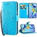 Produktbild iDoer Hülle Kompatibel Mit Huawei P30 Schmetterling Leder Case Schutzhülle Blau
