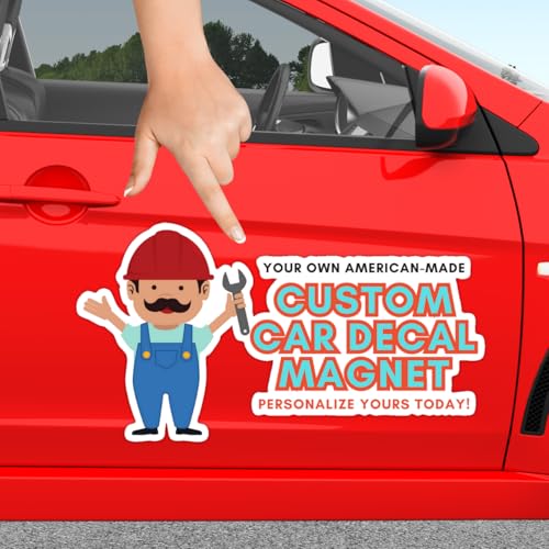 Custom Die-Cut Car Magnet Sign Decal | Personalized Logo for Cars, Vans, and Trucks | Business Vehicle Advertising Magnet | Professionally Printed & Easy Installation | Ships Next Day