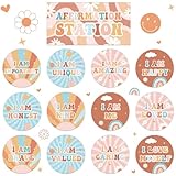 Naozinebi Hippie Affirmation Station Bulletin Board Set Groovy Positive Bulletin Board for Classroom Mirror Growth Mindset Decors Inspirational Motivational Accent Cutout for Home School Wall Supply