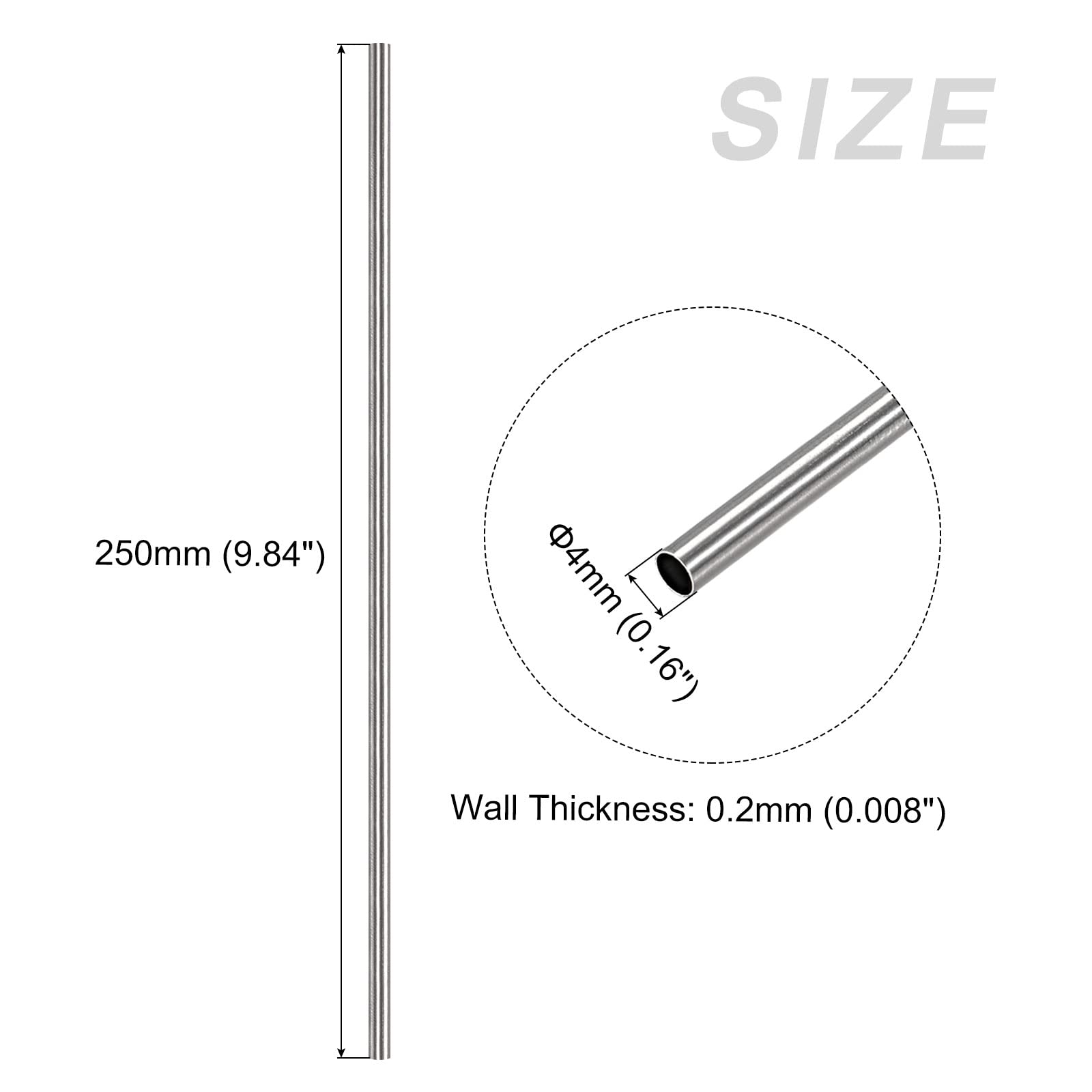 Tubi In Rame 6 Pezzi - Diametri 2mm-7mm, Lunghezza 300mm, Per Fai-da-Te E Artigianato - Foto 5