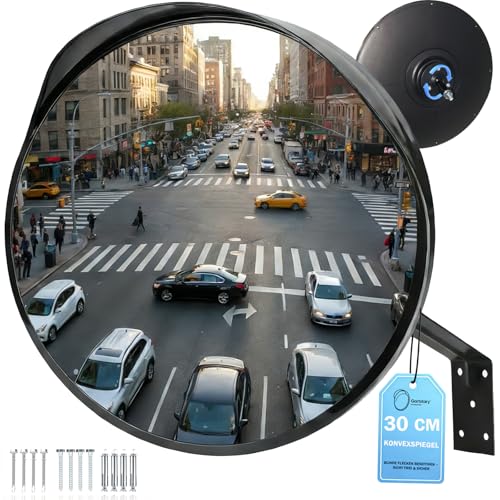 Gartstary Verstellbarer Konvexspiegel 30  cm – Weitwinkel...