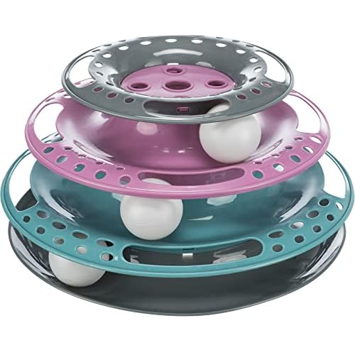 TRIXIE 41345 Lapin Tour de Jeu Catch The Balls, Plastique, Ø 25 × 13 cm