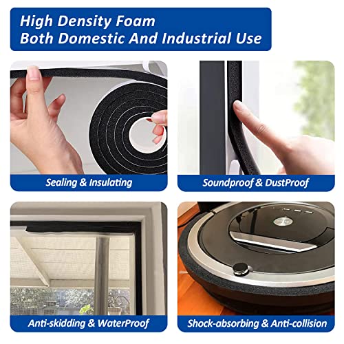 Foam Self Adhesive Weather Stripping - Weatherstrip Tape For Doors And Windows,Soundproofing Door Seal,Sound Insulation Strip,High-Density - 1/4"X1/8"-33Ft #TOP5