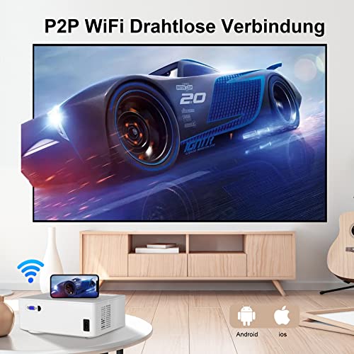 Visulapex S1 Beamer, 5G wifi, 1080p Full HD-beamer, 15000 lumen projector, lcd-scherm van 220 inch, thuisbioscoop, outdoor, compatibel met tv-stick/X-box/DVD/laptop/smartphone kleine beamer - Image 4
