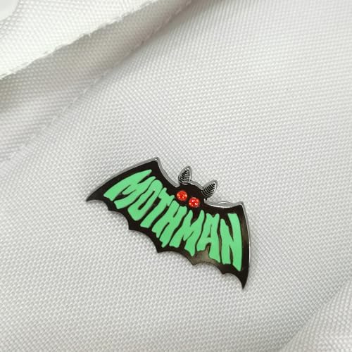 Image of Cute Enamel Pins Halloween Brooches Pins for Women, Punk Gothic Animal Bat Mothman Enamel Pins, Backpack Hat Clothes Jewelry Brooch Metal Lapel Pin Accessories