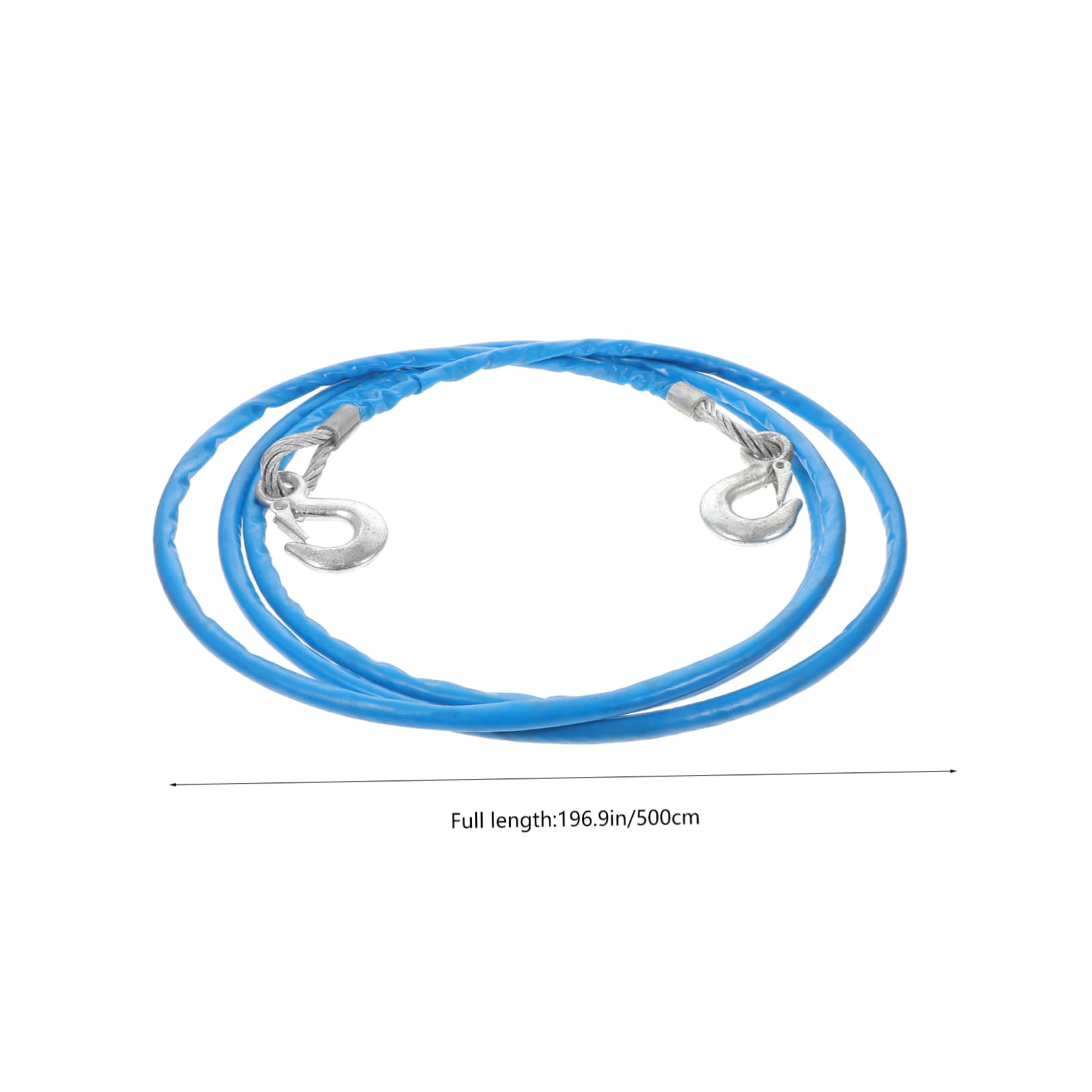 Garneck 7 Ton Car Trailer Rope Sturdy Hauling Cable Safety Steel Wire Car Winch Rope Hooks