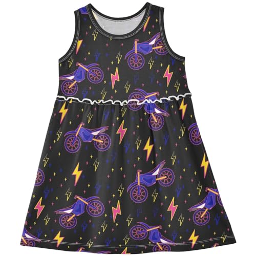 Toddler Girl Sleeveless Dress Cotton Casual Sundress for 2-10 Years
