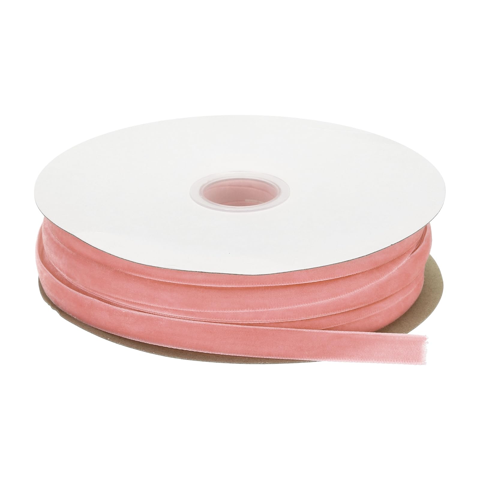 sourcing map Velvet Ribbon 3/8 Inch x 50 Yard Single Face Spool Silky Velvet Fabric for Bouquets DIY Crafts Gift Wrapping Wedding Party Pale Pink