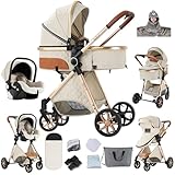 Magic ZC Carrito Bebe 3 en 1, Cochecito Tres Piezas con Accesorios (YV9 White)