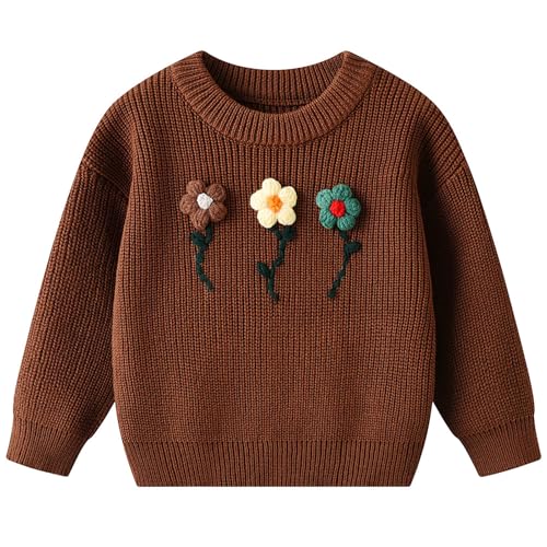 Pull en tricot brodé pour fille : le haut doux idéal pour les jeux et sorties de bébé