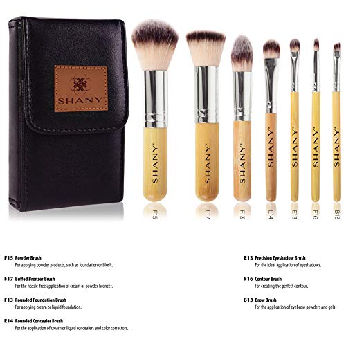 SHANY I love Bamboo - Conjunto de pincéis de bambu Petite Pro com estojo de transporte